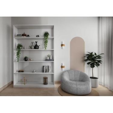 Imagem de Armário Organizador Livreiro Multiuso 1,195m Branco Escritório Quarto Sala Lojas