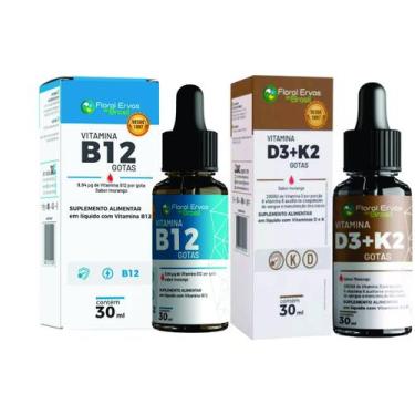 Imagem de Vitamina B12 30 ml Metilcobalamina Vitamina D3 K2 30 ml Gotas D3 2000 