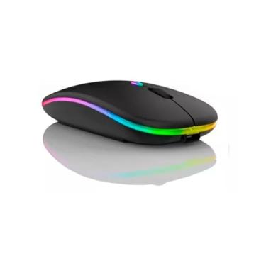 Imagem de Mouse Recarregável Sem Fio Wireless 2.4ghz Led Cor PRETO