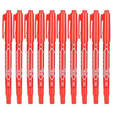 Imagem de Caneta marcadora de secagem rápida, ponta dupla, arte, desenho, escrita, marcador colorido, conjunto de 10 peças para artistas, estudantes, profissionais, tinta plástica 13,9 cm (Vermelha)