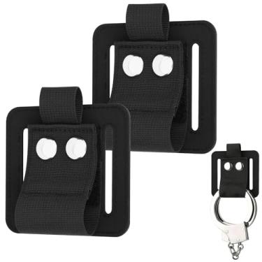 Imagem de 2 peças, coldre para algemas, suporte de cinto para corrente/dobradiça/algemas dobráveis, serve para cinto de cintura de 3,8 cm a 5 cm de largura, colete tático