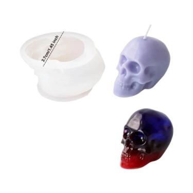 Imagem de Molde De Silicone Para Vela Em Forma De Caveira 3D Para Halloween, Par