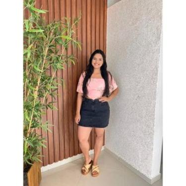 Imagem de Saia Jeans Preto Com Cinto Barra Feita Bolsos Crisconf-Feminino