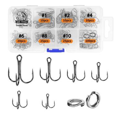 Imagem de Kit de ganchos de pesca UCEC 110PCS de ganchos agudos de alto carbono