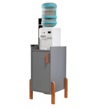 Imagem de Armario Balcão Fruteira Suporte Multiuso Para Galão Filtro De Agua Bebedouro Com 1 Porta Em MDP(Cinza)