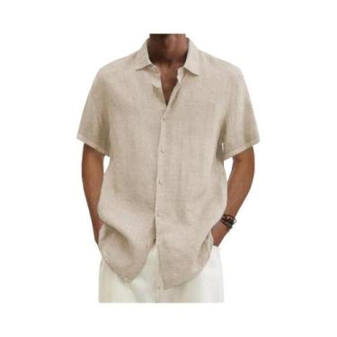 Imagem de Camisas De Algodão E Linho Para Homens Em Tamanhos Grandes, De Manga C