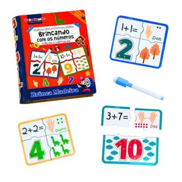 Imagem de Quebra cabeça Infantil Escreva e Apague Brincando com Números Brinqued