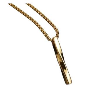 Imagem de Colar masculino com pingente de cilindro espiral de aço inoxidável, pingente geométrico, faça você mesmo, acessórios de corrente, One Size, Ágata