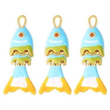 Imagem de Coiris Pingente de Peixe Dourado 3D Animal Marinho DIY Pulseira, Brincos, Miçangas e Decorações para Fazer Joias