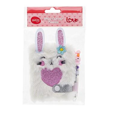 Imagem de Mini Caderno Pelúcia Fantasy 64 Folhas Molin Coelho