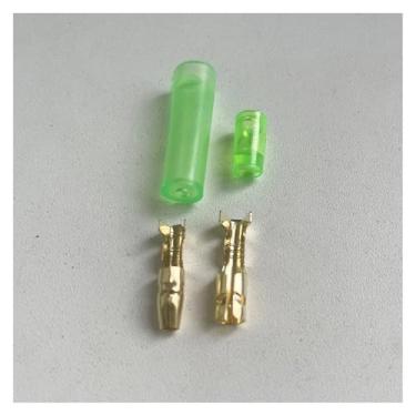 Imagem de 10/50 conjuntos 4.0 terminal conector de fio elétrico de carro verde 4 mm macho + fêmea 1: 2 terminais de prensa a frio (verde G 1 frio, 10 conjuntos)
