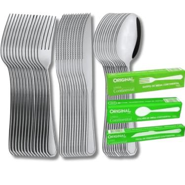 Imagem de Jogo Garfo Faca Colher Inox Bar/restaurante Buffet 36 Peças