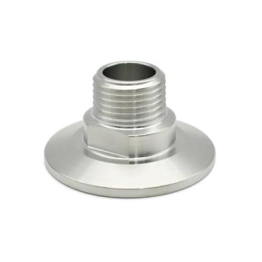 Imagem de BSPT DN8 DN10 DN15 DN20 DN25 SS304 braçadeira de aço inoxidável 25,4 50,5 64 mm acessórios para tubos de colar de rosca adaptador caseiro (rosca externa, ferrule DN8 25,4 mm)