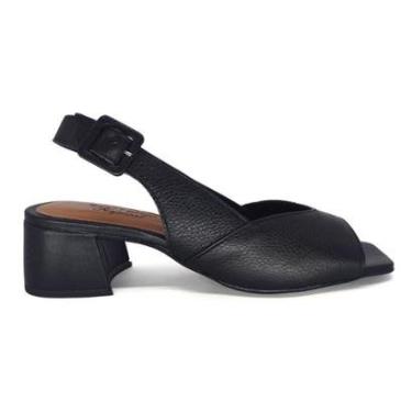 Imagem de Sandália Bottero Salto Grosso Baixo Couro com Fivela 374004-Feminino