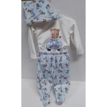 Imagem de Conjunto Plush Luxo Bebê Menino + Touca Lessa Kids B9268-Masculino