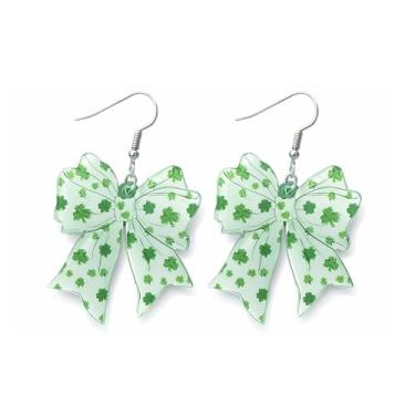 Imagem de Camisetas femininas do Dia de São Patrício, brincos de trevo verde, brincos irlandeses, presentes de dia de São Patrício, roupa de férias, Metal, Sem pedra preciosa