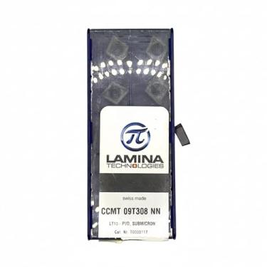 Imagem de Inserto Metal Duro Lamina CCMT 09T308 NN LT10 PVD Submicron Original Suíço - Pastilha para Torneamento de Aço, Inox e Ferro Fundido - Alta Performance e Durabilidade em Usinagem CNC (Caixa com 10un)