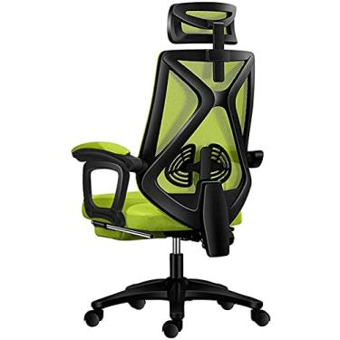 Imagem de Cadeira de escritório executiva ergonômica cadeira de mesa giratória com encosto alto cadeira reclinável de altura ajustável com apoio de braço acolchoado para os pés - preta 64 x 32 x 60 cm