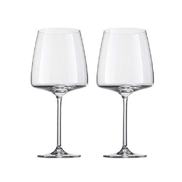 Imagem de U5GAAALPPQ9 Taças de vinho copo de cristal conjunto de 2 taças de vinho tinto cálice lavável na máquina de lavar louça adequado para copos de aniversário de casamento (cor: transparente) (transparente