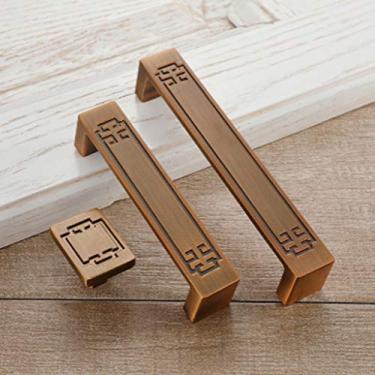 Imagem de HHHJQFAAT Puxador antigo chinês moderno minimalista gaveta armário armário guarda-roupa maçaneta porta armário cozinha luz hardware luxo (cor: estilo 1) (estilo 4)