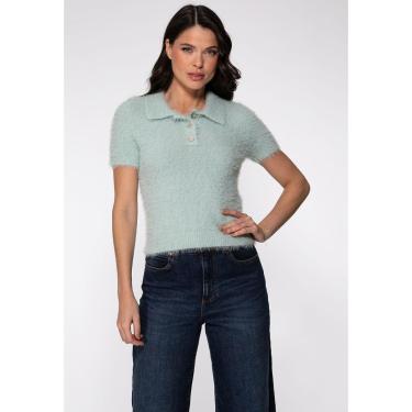 Imagem de Polo de Tricot Pelinhos Verde Claro-Feminino