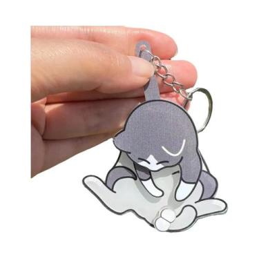 Imagem de Chaveiro De Gato Em Acrílico Giratório Fofo, Pingente Divertido Para B