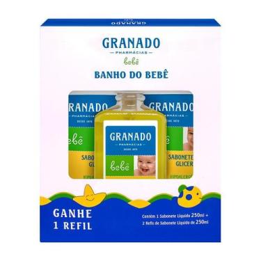 Imagem de Kit Banho do Bebê Granado com 1 Sabonete Líquido 250ml + 2 Refis de 25