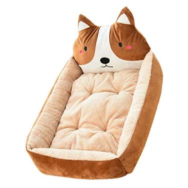 Imagem de aqxreight Cama de Cachorro de Desenho Animado Inverno Quente Fofa Lavável Temporadas Cama de Canil para Cães Gatos Animais de Estimação Akita Aprox. 50 Cm/19,7 pol. Cabelo de Desenho Animado de