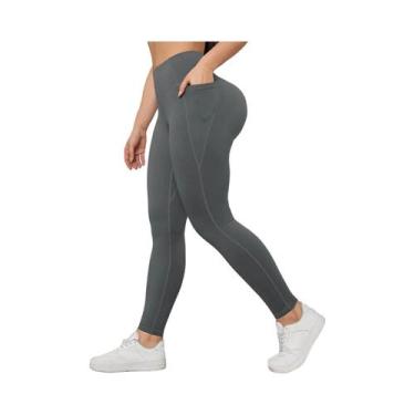 Imagem de Calças De Yoga Femininas Com Controle De Barriga E Bolsos, Leggings De