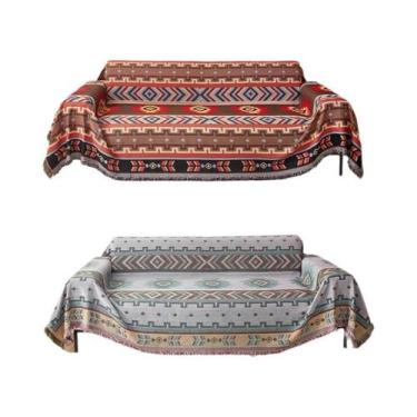 Imagem de Capa De Sofá Dupla Face Boêmia, À Prova De Poeira, Universal Para Quat