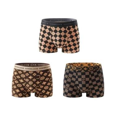 Imagem de Cuecas Boxer Masculinas De Tamanho Grande 3 Peças Moda Esportiva Prese