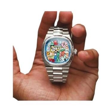 Imagem de Relógio De Quartzo Retro Masculino Com Pulseira De Aço Inoxidável À Pr