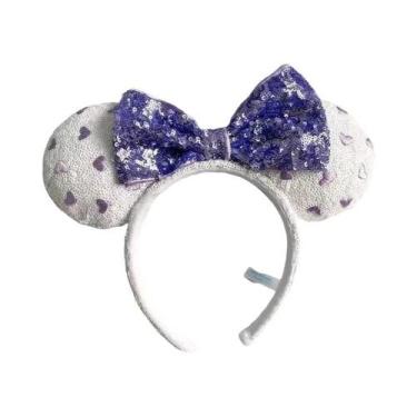 Imagem de Tiara De Orelhas Da Minnie Mouse Com Lantejoulas Rosa Disney Space Mou