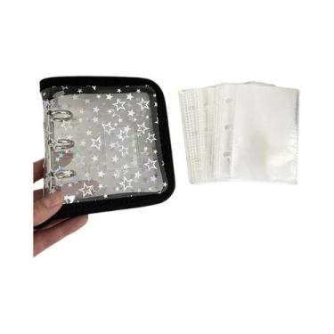 Imagem de Fichário Transparente A5 Com Zíper Laser Star Para Álbum De Fotos De Í