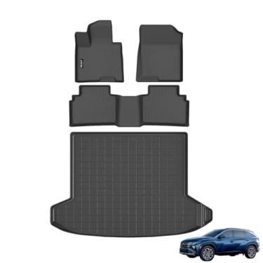 Imagem de AltraVos Tapetes de chão e forro de carga para Hyundai Tucson 2022-2025 2026 Combustível e híbrido (Sem PHEV) TPE para todos os climas, tapete de porta-malas para acessórios Hyundai Tucson