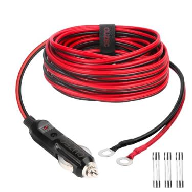 Imagem de CUZEC Cabo de alimentação adaptador de isqueiro macho 15A resistente com cabo de 13,1 pés/4 m 16 AWG para inversor de carro, bomba de ar, copo elétrico e faça você mesmo