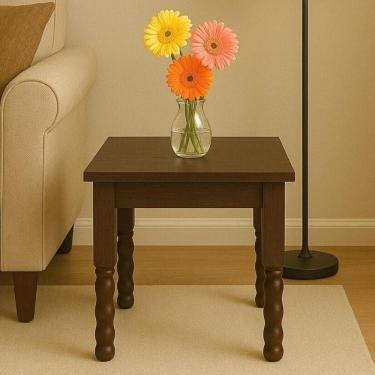 Imagem de Mesa Lateral Apoio Quadrada 50cm Madeira Maciça/MDP Multimóveis CR45331