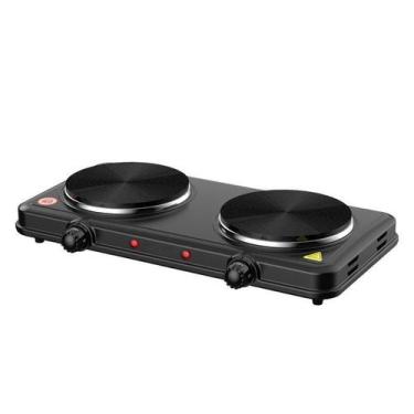 Imagem de Fogareiro Chapa Elétrico 2 Boca Cooktop Portátil Camping Pesca Control