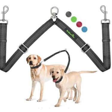 Imagem de Coleira dupla para cães Brilliant Paw Splitter ajustável preta