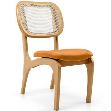 Imagem de Cadeira Para Sala De Jantar Estofada E Tela Mariah L02 Couríssimo Whisky