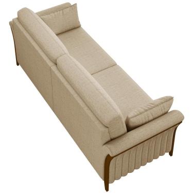 Imagem de Sofá 02 Lugares 162cm Stefan M03 Linho Bege Escuro