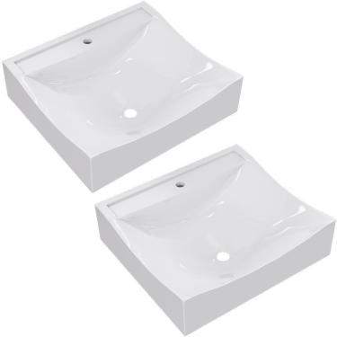 Imagem de Kit 02 Cubas De Apoio Banheiro Lavabo C01 Q440 Branco