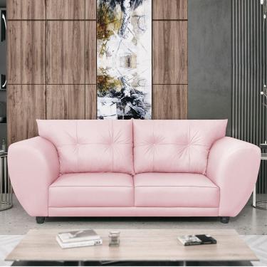 Imagem de Sofá 2 Lugares Tulipa Suede Rosa Bebê