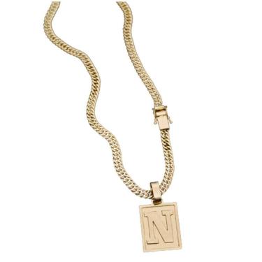 Imagem de Colar Grumet Duplo Pingente Com A Inicial Para Nomes Com N