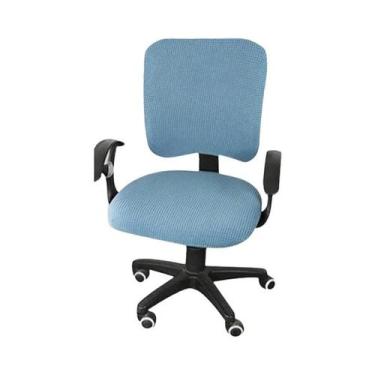 Imagem de Capa De Cadeira De Escritório Em Jacquard Elástico De Cor Sólida 2PCS/