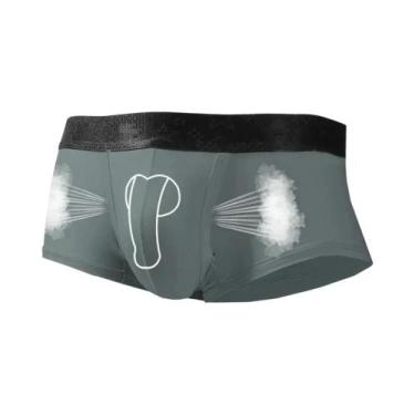 Imagem de Cuecas Boxer Masculinas De Seda Gelada Finas De Verão Com Compartiment