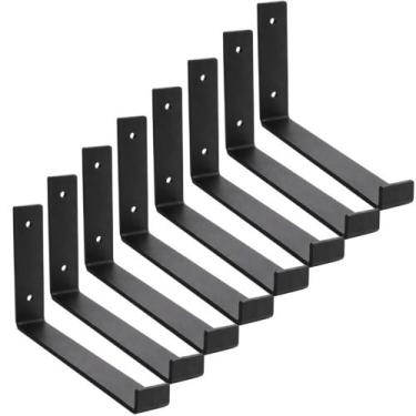 Imagem de 10 Mão Francesa Invertida 23cm Suporte Prateleira Gancho Cantoneira - 