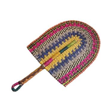 Imagem de Ventilador De Palha Artesanal De Verão, Ventilador Portátil Para Resfr