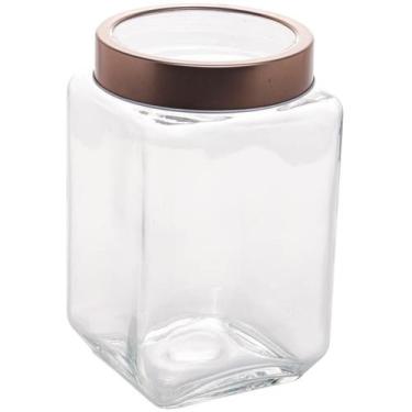Imagem de Pote de Vidro com Tampa Metal Lyor Rose Gold 1,7L Mantimentos Gastro R