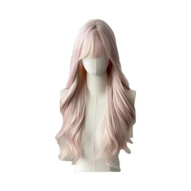Imagem de Peruca Lolita Rosa Para Mulheres, Longa E Lisa, Sintética, Com Faixa D